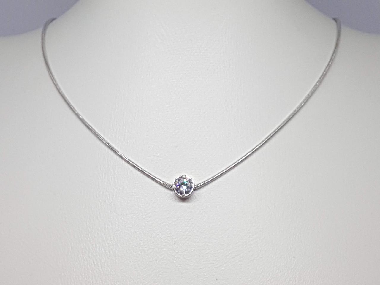 Срібне кольє з фіанітом. Артикул 4110060