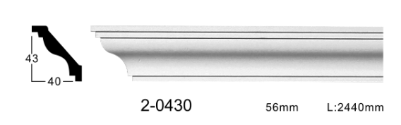 Карниз стельовий гладкий Classic Home 2-0430, ліпний декор з поліуретану