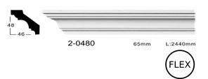 Карниз стельовий гладкий Classic Home 2-0480 flex, ліпний декор з поліуретану