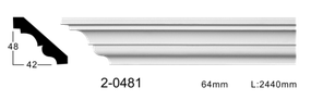 Карниз стельовий гладкий Classic Home 2-0481, ліпний декор з поліуретану