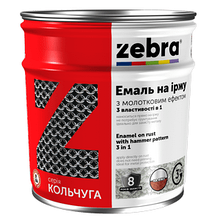 Эмаль 3в1 антикоррозионная с молотковым эффектом  0,7 кг Зебра серебро