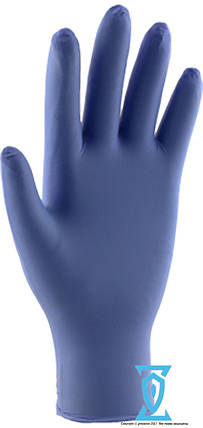 Рукавиці гумові нітрилові сині "Саге365" (L) 3,6 грама, фото 2