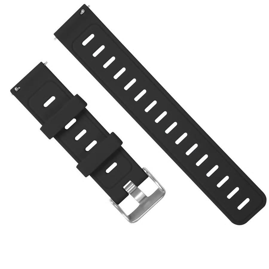 Ремінець силіконовий для годинника 22 мм Type A чорний