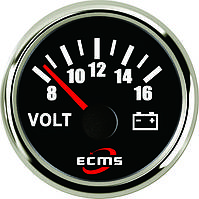 Вольтметр Ecms 52мм чорний