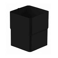 Муфта труби з кронштейном чорна Ral 9005 Ø 80 мм