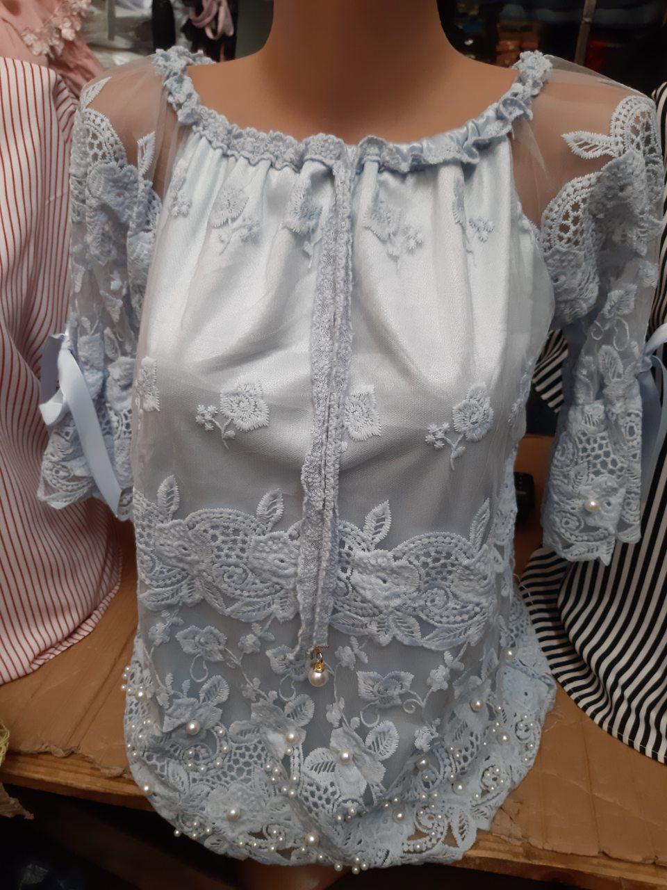 Женская стильная кофта блузка кружевная - фото 1 - id-p674300897