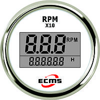 Цифровой тахометр со счетчиком моточасов ecms (белый)