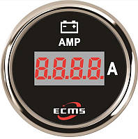 Цифровой амперметр Ecms диаметр 52мм черный