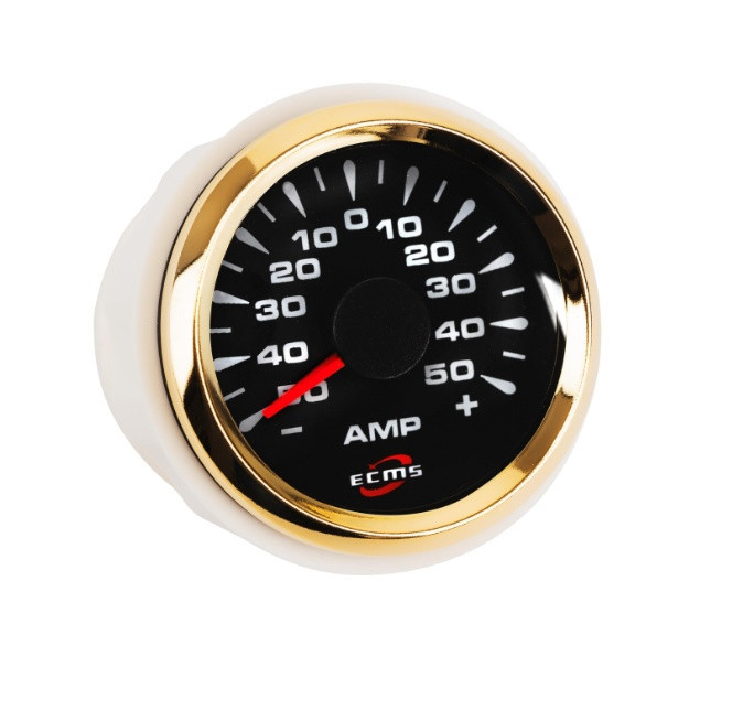 Амперметр ECMS HMA2-BG±80A діаметр 52мм рамка — золото дисплей — чорний 802-00068, фото 1