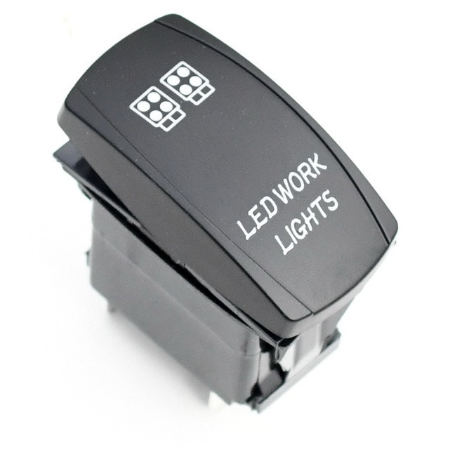 Перемикач ROCKET 5P ON-OFF синій LED, фото 1