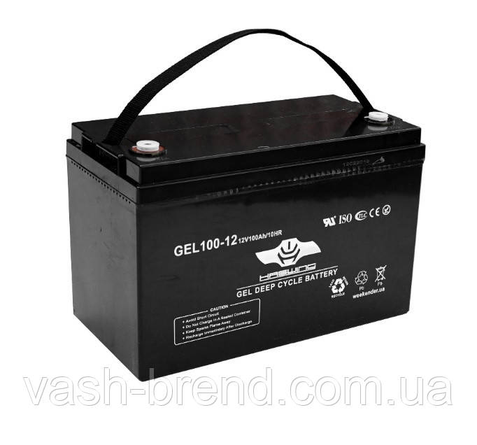 Гелевий акумулятор Haswing 100Ah 12V, вага-30,8 кг 100Ah gel H