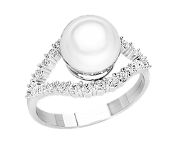 Каблучка жіноча срібна Sea pearl