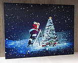 Картина, що світиться - Дід Мороз та ялинка, 1 LED та 30 міні-лампочок на ялинці, 30x40x1,8 см (940041), фото 2
