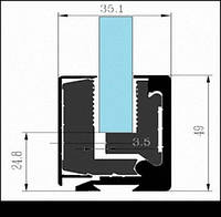 Профиль зажимной для стекла клемный КР-50