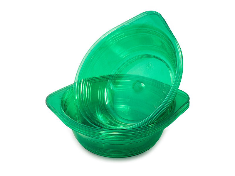 Одноразова тарілка стеклоподобная діаметр 500 мл зелена (10 шт)