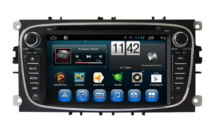 Магнитола Ford Focus II, Mondeo, S-MAX, Galaxy, Tourneo, Transit Connect. Kaier KR-7005 чорний. Android