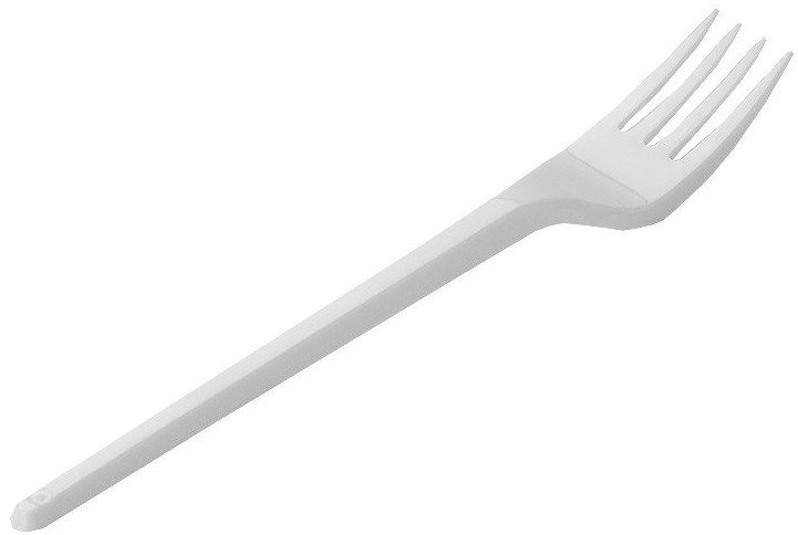 Виделка пластикова СПГ біла (100 шт.), фото 1