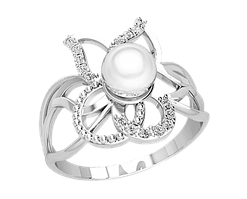 Кільце жіноче срібне Pearl flower