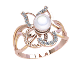 Кільце жіноче срібне Pearl flower, фото 2