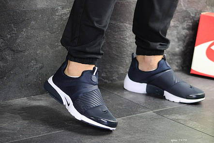Чоловічі кросівки Nike air presto,текстиль,темно сині з білим, фото 2