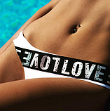 Модний білий роздільний жіночий купальник, на шнурівці, труси бразиліана, розмір M, новинка сезону, фото 4