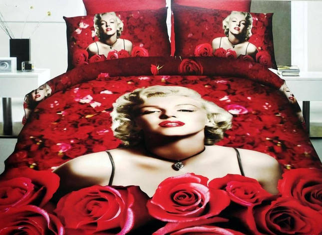 Комплект постільної білизни сатин Love You"Монро" сімейний (2 підковдри), фото 1