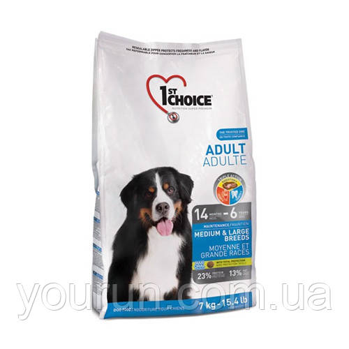 1st Choice Adult Medium and Large breed Сухой корм для взрослых собак средних и крупных пород (курица) 5 кг