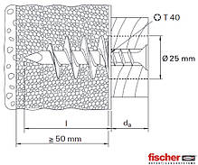 Fischer FID 50 - Дюбель для ізоляційних матеріалів, комплект 4 шт., фото 3