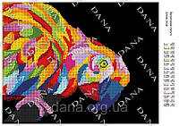 Схема на ткани для вышивки бисером DANA 3439 Красочный попугай
