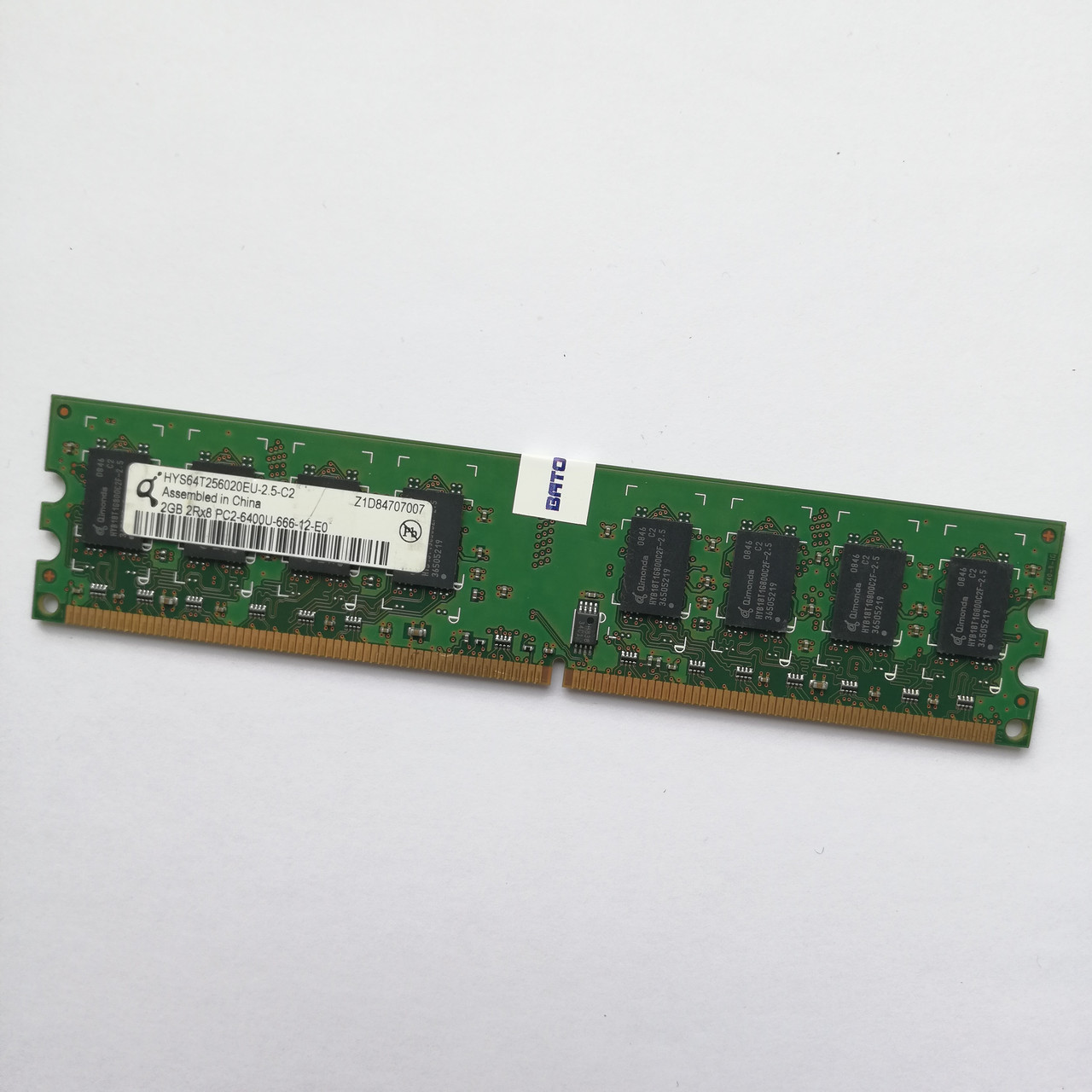 Оперативна пам'ять Qimonda DDR2 2Gb 800MHz PC2 6400U 2R8 CL6 (HYS64T256020EU-2.5-C2) Б/В, фото 1