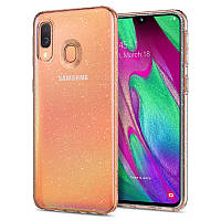Чехол Spigen для Samsung Galaxy A40 Liquid Crystal Glitter, Crystal Quartz (618CS26442)