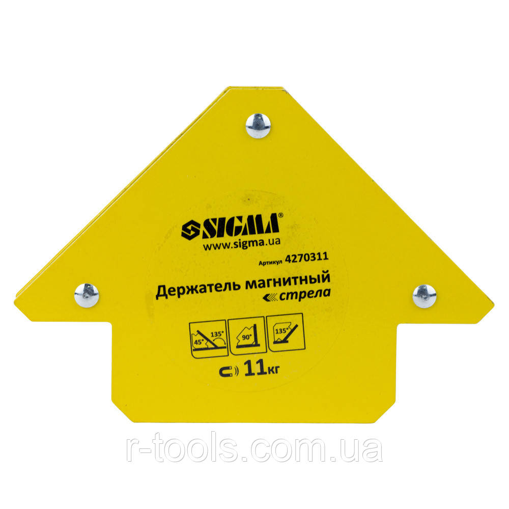 Тримач магнітна стріла 11 кг 75×65 мм 45,90,135° Sigma 4270311