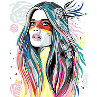 KH 4584 "Дочка вождя" Розпис по номерам на полотні 40х50см