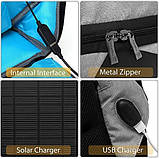 Рюкзак антивор с солнечной батареей, USB UFT SBP1 Solar Backpack Black/Grey подарунок, фото 6