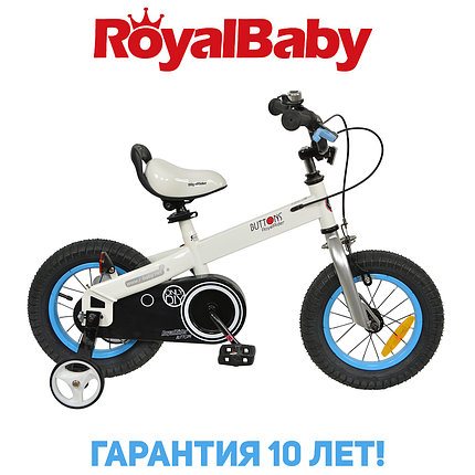 Дитячий двоколісний велосипед RoyalBaby BUTTONS 12", OFFICIAL UA, біло-синій, фото 1
