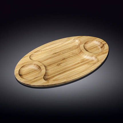 Блюдо бамбукове 3 секції Wilmax Bamboo 40,5х23 см WL-771040, фото 1