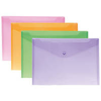 Папка-конверт А5 прозора на кнопці Economix, 180 мкм, фактура "глянець"