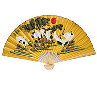 Віяло настіне журавель 90х160 см. жовте (В1549)