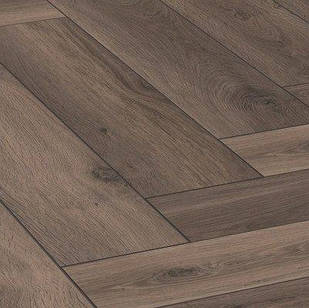 Ламінат Herringbone Дуб темно - коричневий 3860 "ялинка" вологостійкий 32 клас, 8мм товщина з фаскою