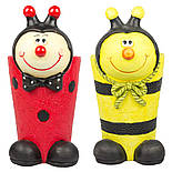 Садова фігурка кашпо бджілка, 41х28х21 см, червоний, магнезія (820122-1), фото 3