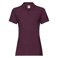 Хлопковая женская футболка поло бордовая - XS, S, M, 2XL