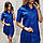 Платье - рубашка коттон арт. 827 цвет темного джинса в горох, фото 10