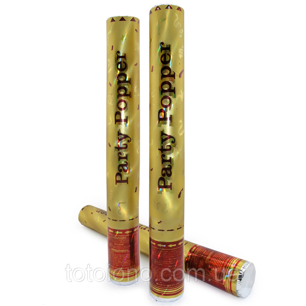 Бах! Гучна весільна Пневмохлопушка 30 см Мішура Асорті