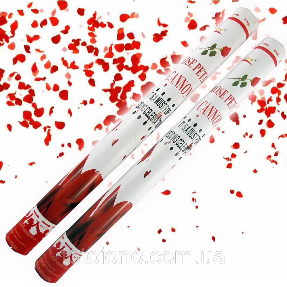 Бах! Пневмохлопушка для Першого танцю Молодих 50 см Пелюстки троянд