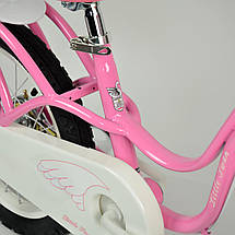 Дитячий двоколісний велосипед для дівчинки з кошиком RoyalBaby LITTLE SWAN 16", OFFICIAL UA, рожевий, фото 3