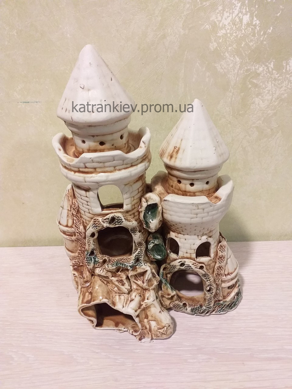 Декорація в акваріум, декор для акваріума замок, фортеця, вежа с210