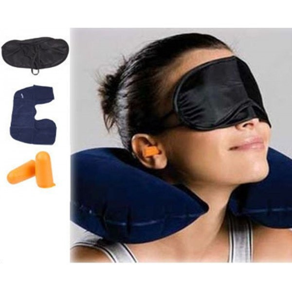 Дорожній набір AllSet: подушка для шиї, маска для сну, беруші синій