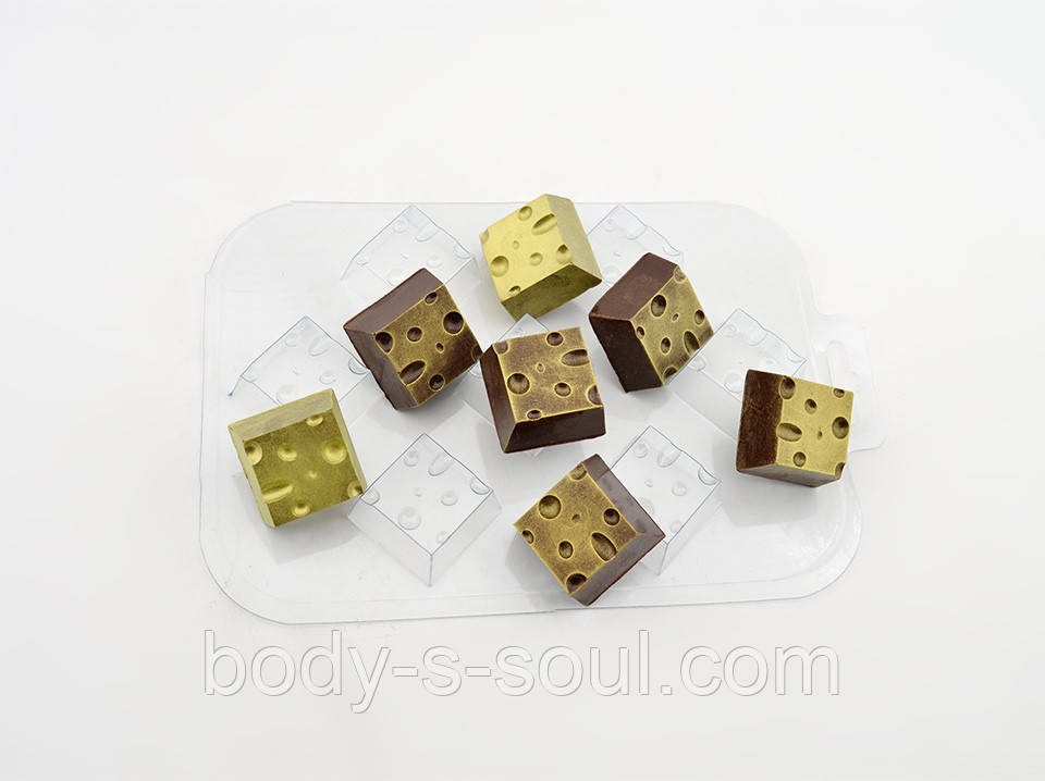 Пластикова форма для шоколаду Сирні кубики