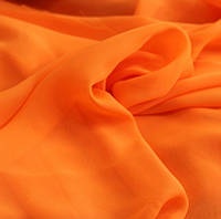 Оранжевый тюль шифон (вуаль) однотонный