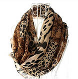 Жіночий леопардовий шарф - розмір шарфа 150*45см, шифон, фото 4